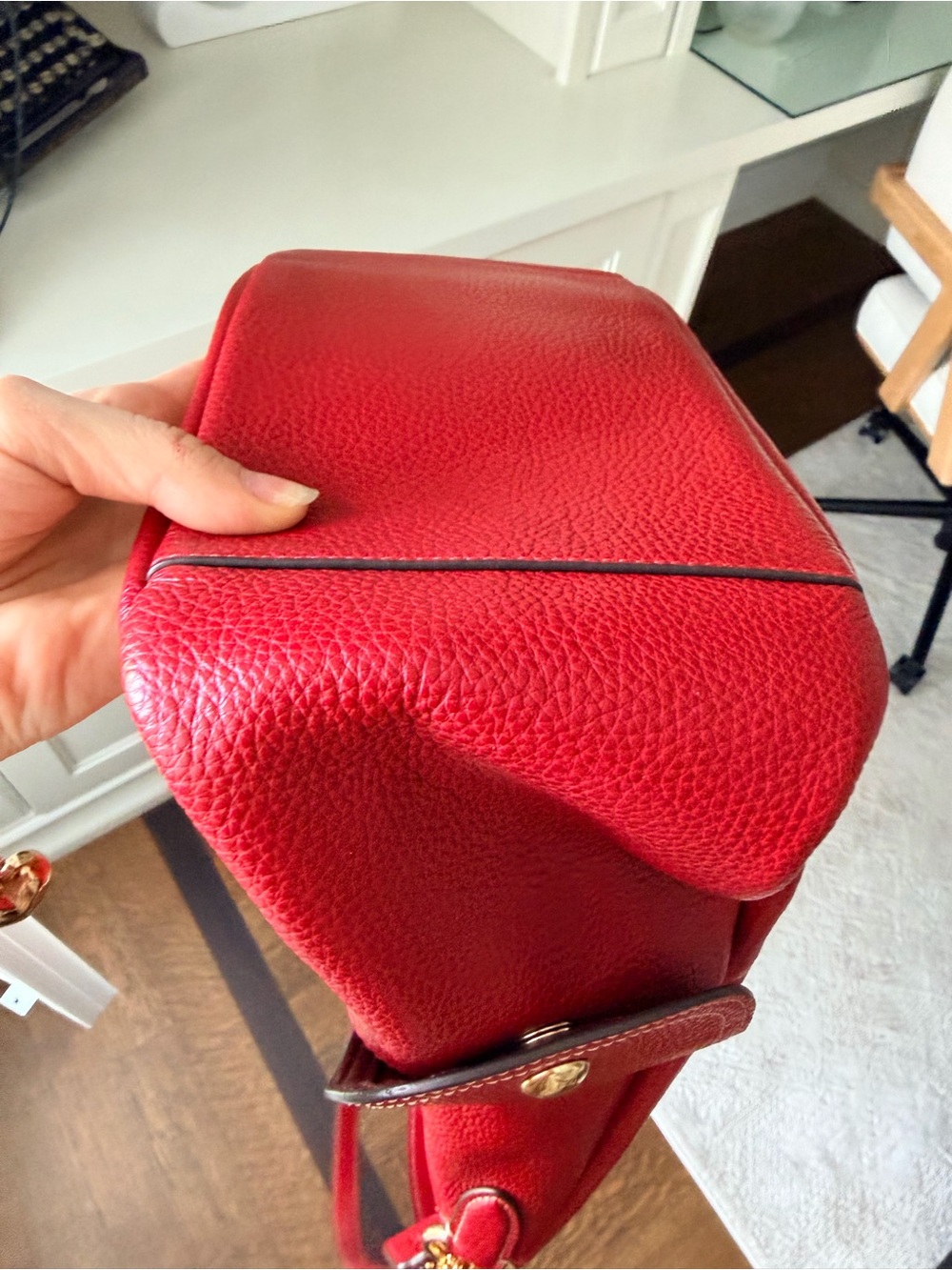 COACH Pennie Red Pebbled Leather Shoulder Crossbody Bag 6152 NEW - Picture 13 of 16